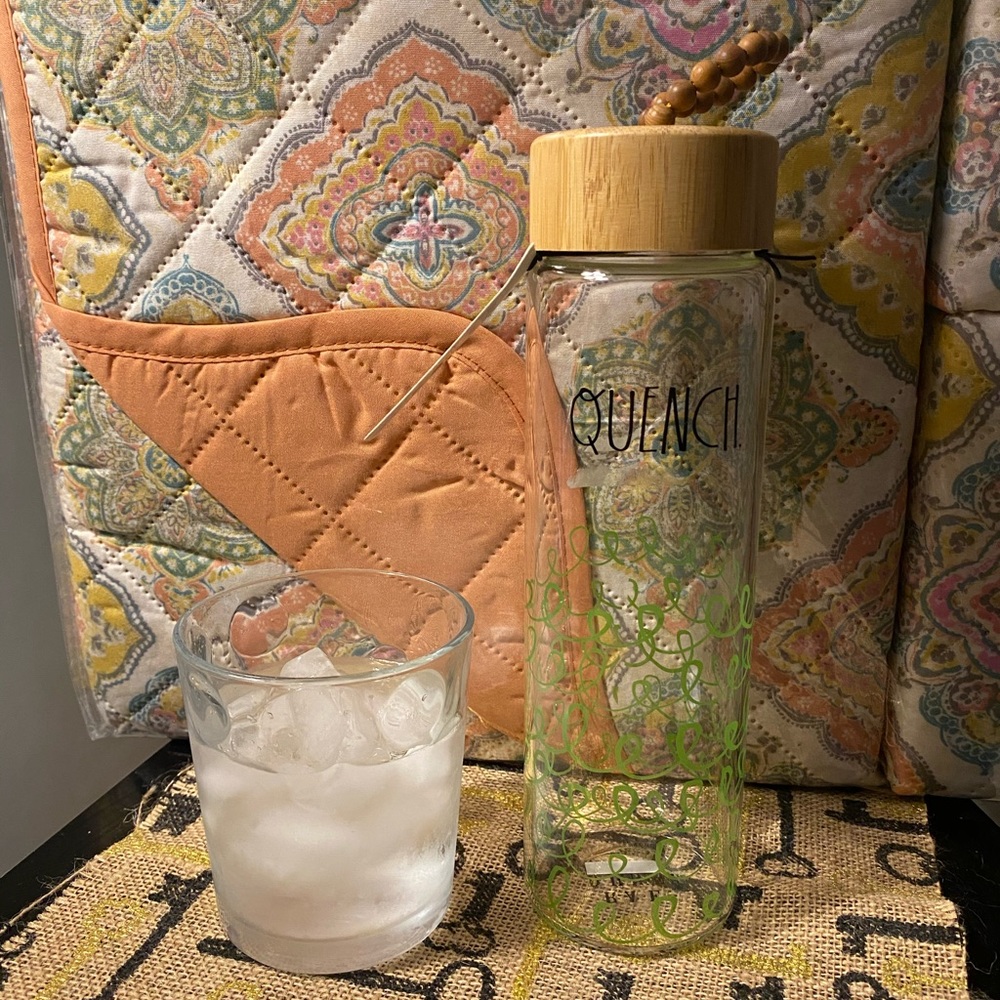 New rae dunn glass water bottle quench